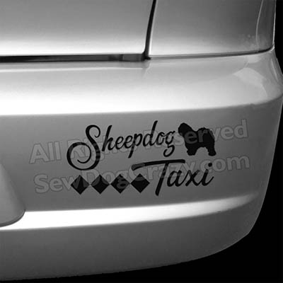 Old English Sheepdog Taxi Bumper Sticker