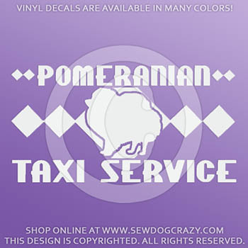 Pomeranian Taxi Vinyl Sticker