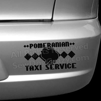 Pomeranian Taxi Car Decal