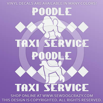 Poodle Taxi Car Sticker