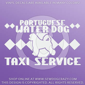 Portuguese Water Dog Taxi Vinyl Sticker