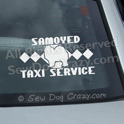 Samoyed Taxi Window Sticker