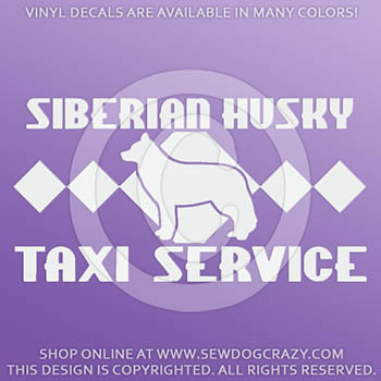 Siberian Husky Taxi Car Stickers