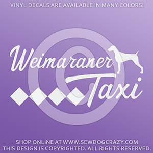 Weimaraner Taxi Vinyl Decals