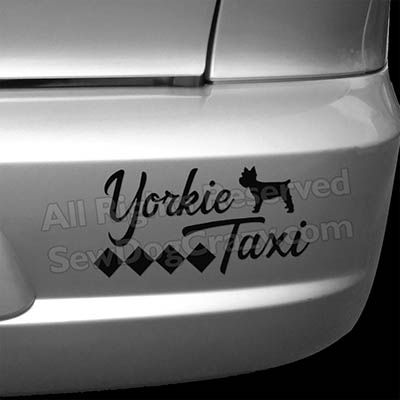 Yorkie Taxi Car Decals