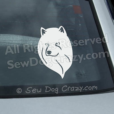 American Eskimo Dog Head Profile Window Sticker