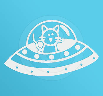 UFO Cat Vinyl Sticker