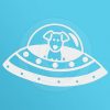 Flying Saucer Dog Decal