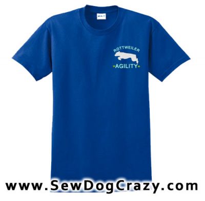 Embroidered Rottweiler Agility Tshirts