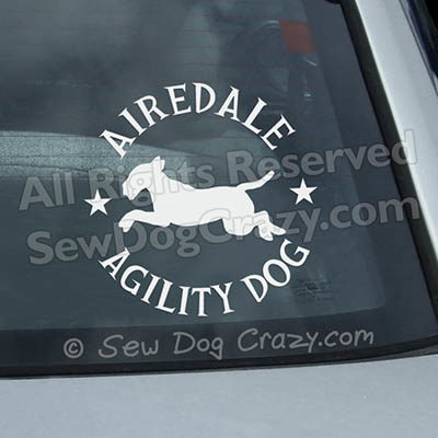 Airedale Agility Car Window Stickers