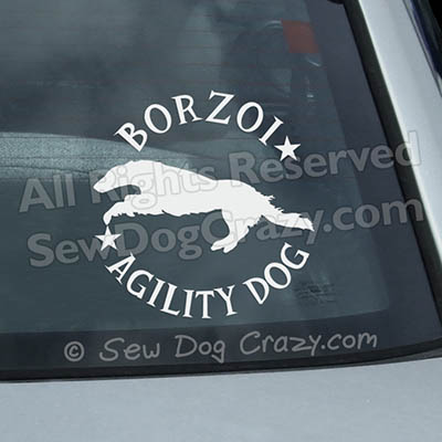 Borzoi Agility Car Window Stickers