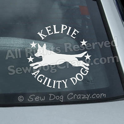 Kelpie Agility Car Window Stickers