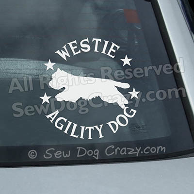 Westie Agility Car Window Stickers