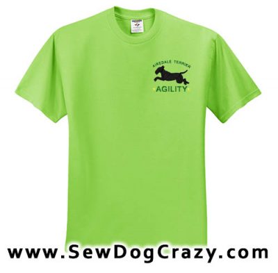 Embroidered Airedale Terrier Agility Tshirts