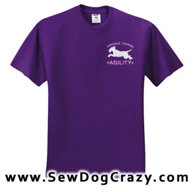 Embroidered Airedale Agility Tshirts