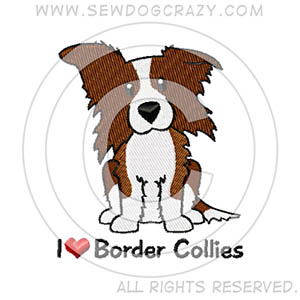 Red and White Border Collie Shirts