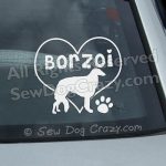 Love Borzoi Car Window Stickers