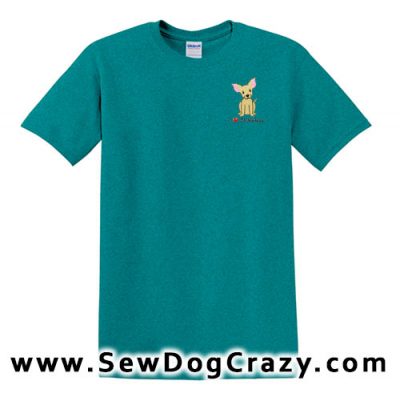 Embroidered Cartoon Chihuahua Tshirt