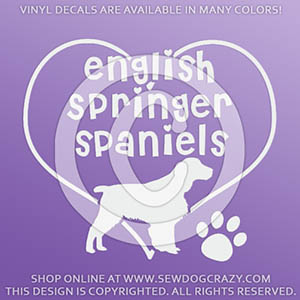Love English Springer Spaniels Decals
