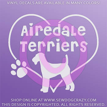 I Love Airedale Terriers Decal