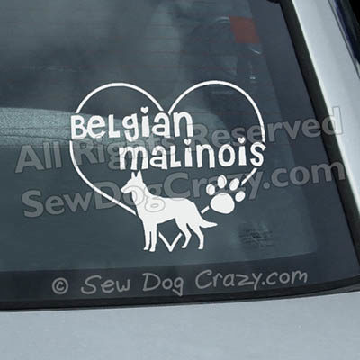 Love Malinois car window stickers