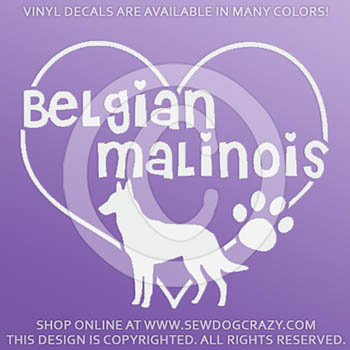 Love Malinois vinyl stickers