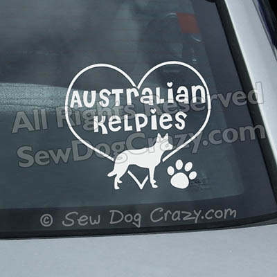 Love Australian Kelpies Car Window Stickers