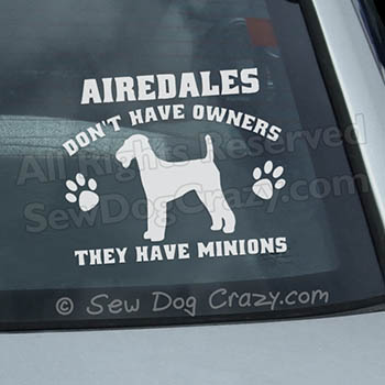 Funny Airedale Terrier Car Window Sticker