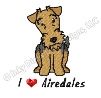 Cartoon Airedale Terrier Embroidery