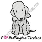 Cute Cartoon Bedlington Terrier Embroidery