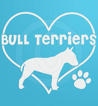 Love Bull Terrier Vinyl Stickers