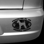 Protected by an Airedale Car Sticker
