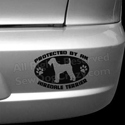 Protected by an Airedale Car Sticker