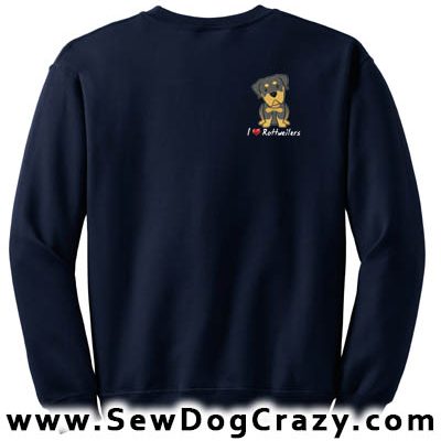 Embroidered Cartoon Rottweiler Sweatshirt