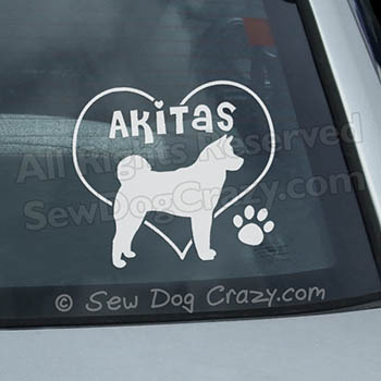 I Love Akitas Car Stickers