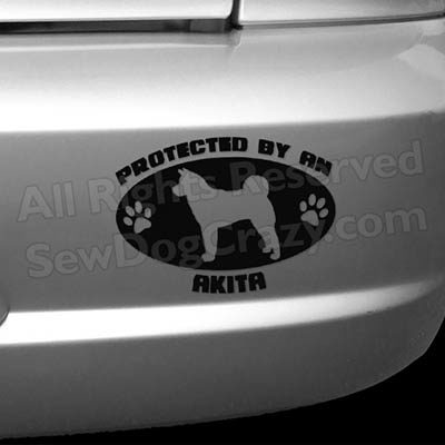 Protected by an Akita Bumper Sticker
