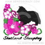 Embroidered Flowers Sheltie Shirts