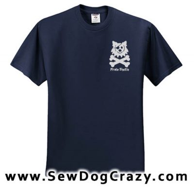Embroidered Pirate Sheltie TShirt