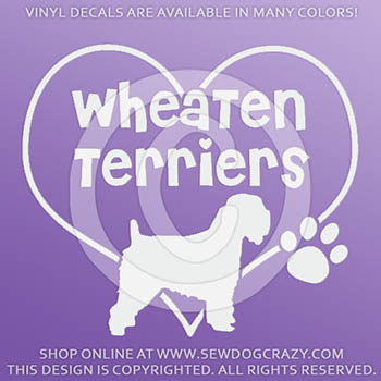 Love Wheaten Terriers Vinyl Stickers