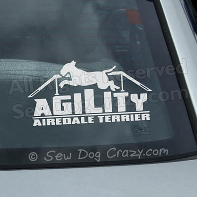 Airedale Terrier Agility Car Window Sticker