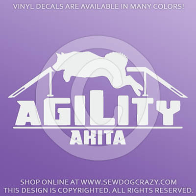 Akita Agility Dog Walk Vinyl Sticker