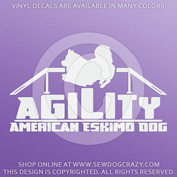 American Eskimo Dog Agility Vinyl Stickers
