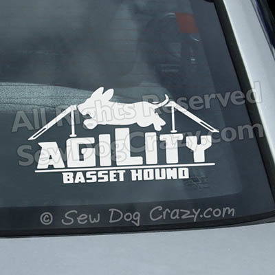 Basset Hound Agility Car Window Stickers