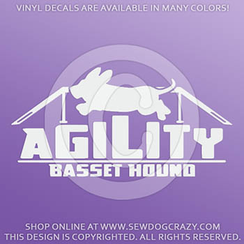 Agility Basset Hound Vinyl Decals