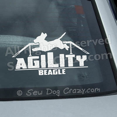 Beagle Agility Car Window Stickers