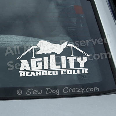 Bearded Collie Agility Car Sticker