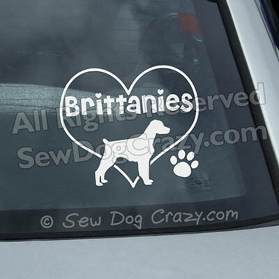 Heart Brittanies Car Window Sticker