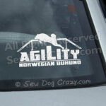 Norwegian Buhund Agility Car Window Stickers