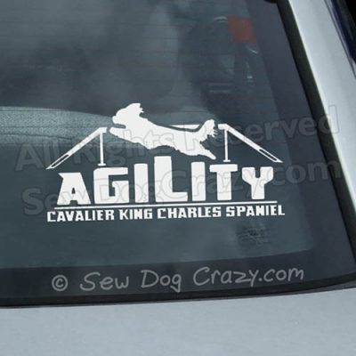 Cavalier King Charles Spaniel Agility Car Window Sticker