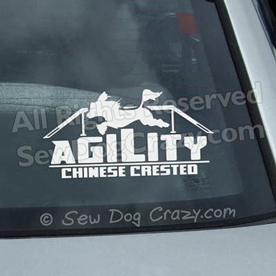 Chinese Crested Agility Window Stickers
